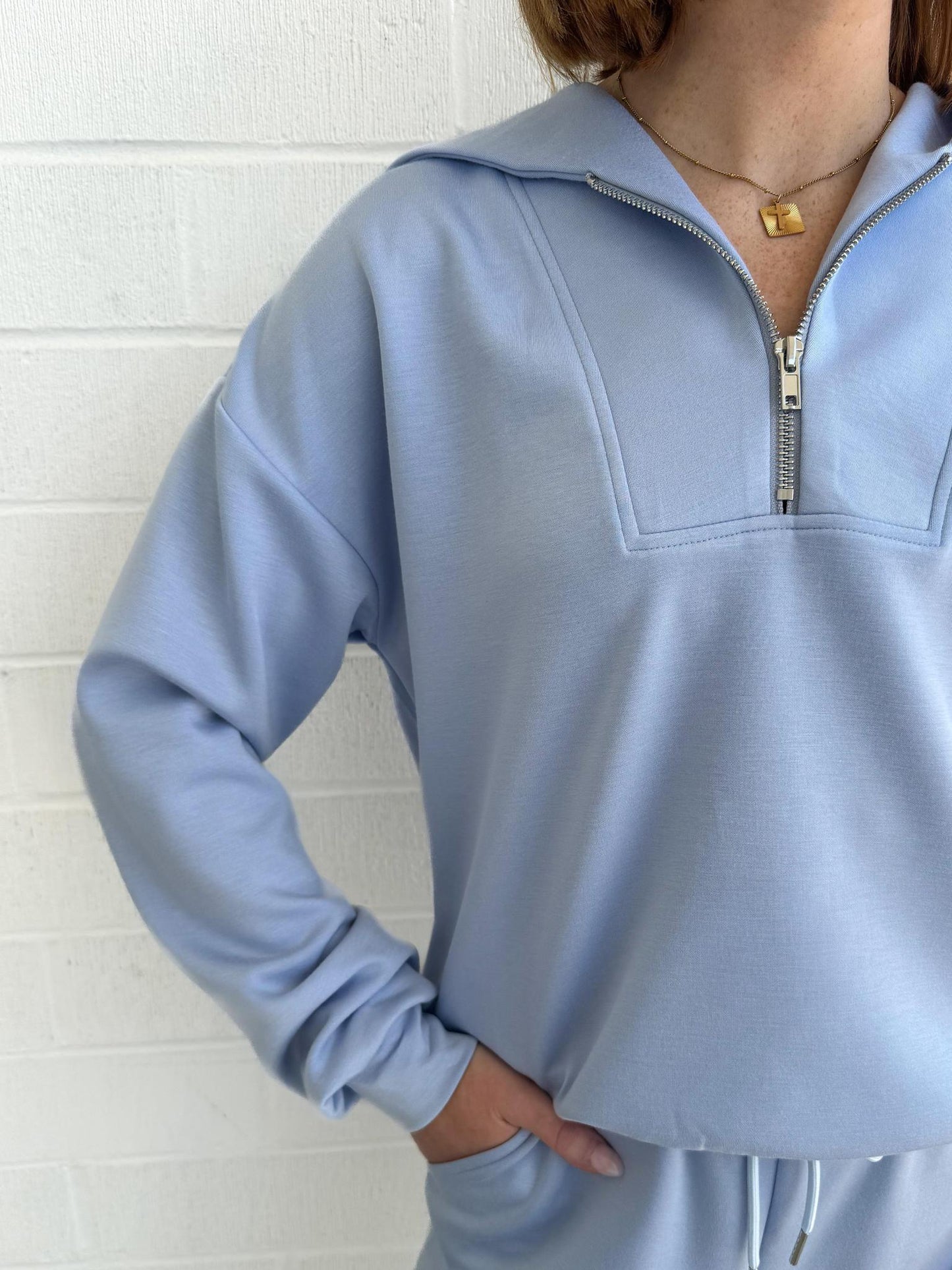 Scuba Pant Set- Light Blue