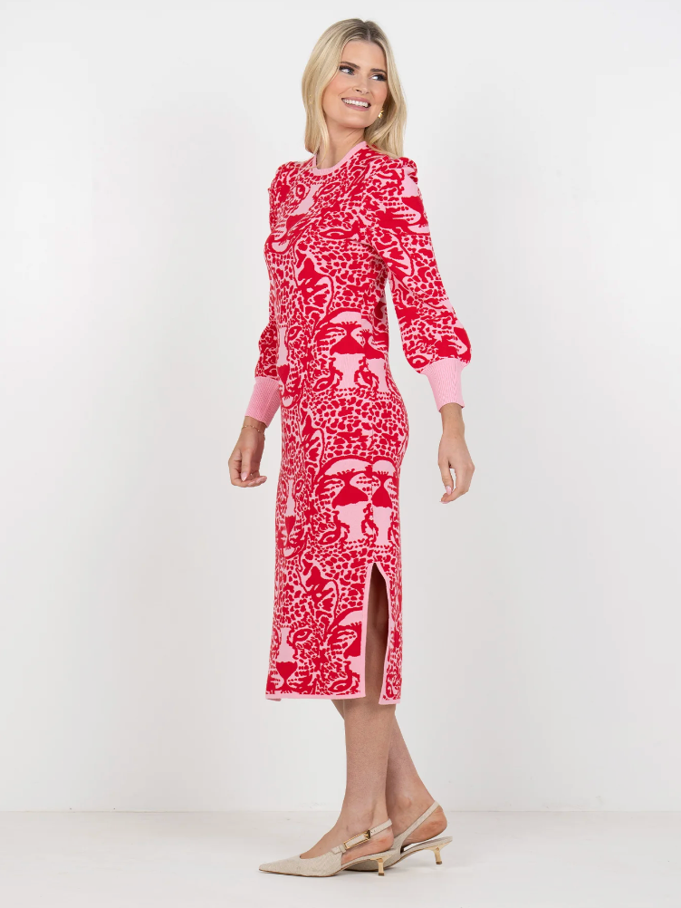 Lane Sweater Dress- Cheeky Cheetah