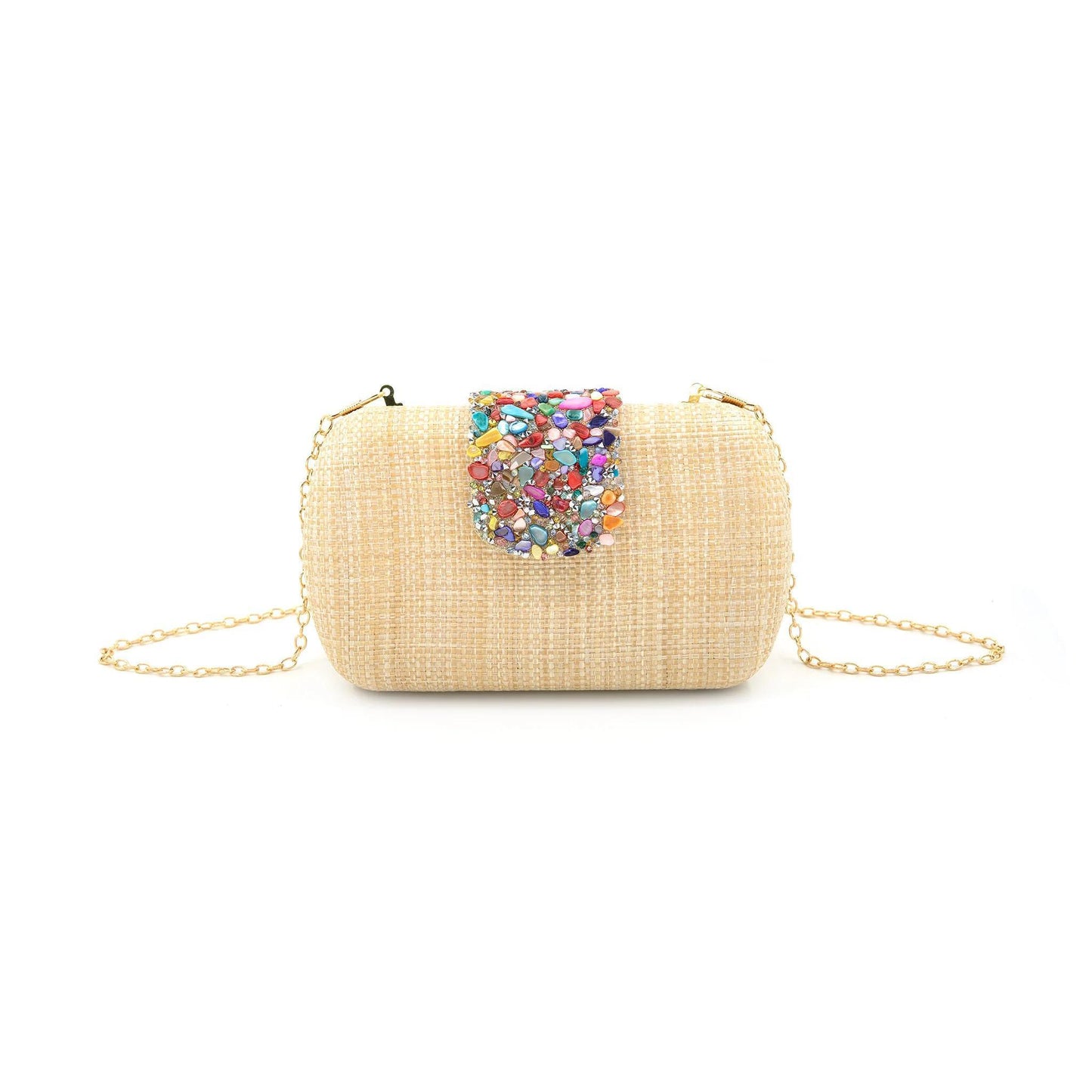 Multi Stone Clutch- Tan