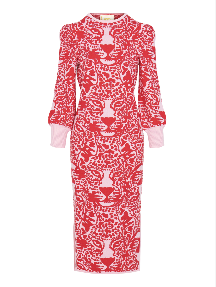 Lane Sweater Dress- Cheeky Cheetah