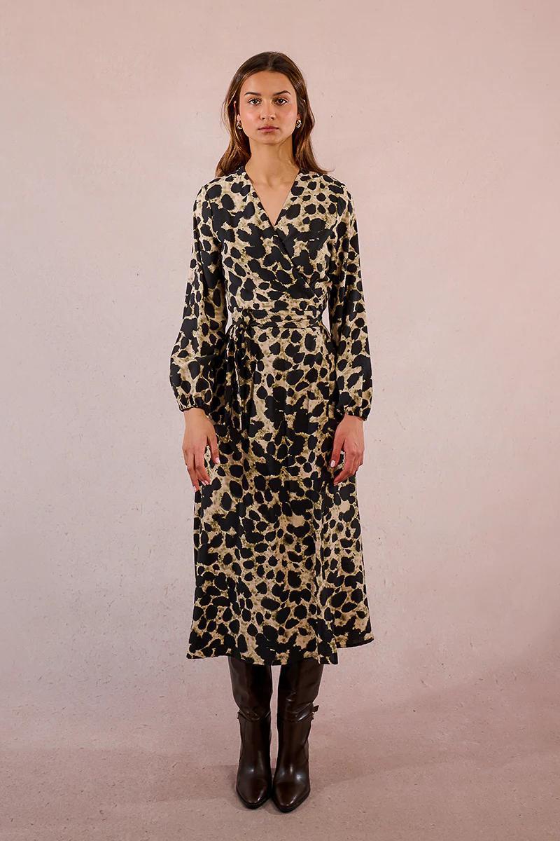 Animal Wrap Dress