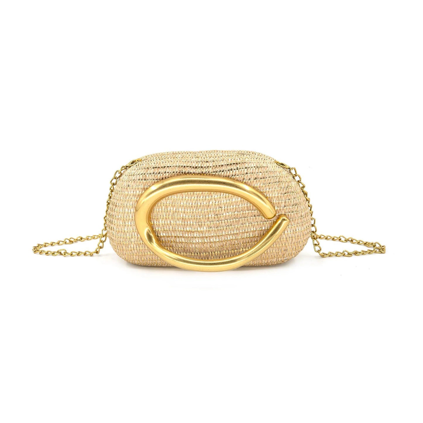 Gold Raffia Evening Bag