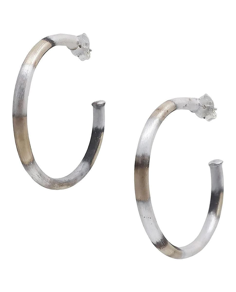 Everybodys Small Fave Hoops-Burn Silver