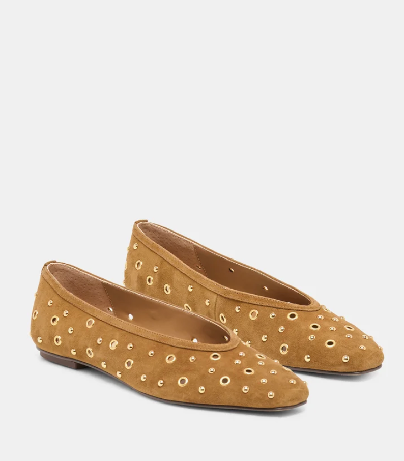 Caret Stud Ballet Flat