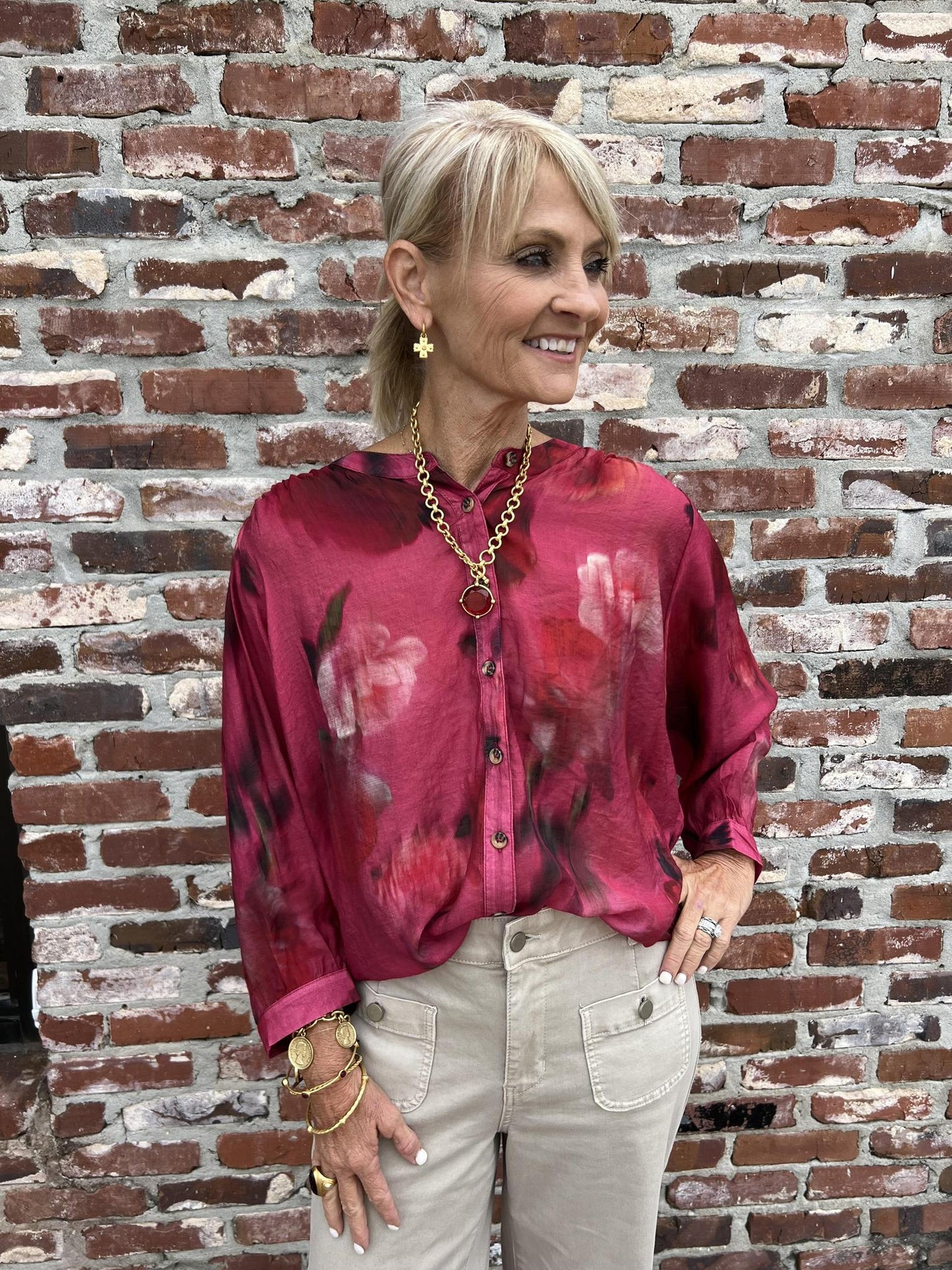 Dolman Sleeve Wide Blouse- Nostalgia