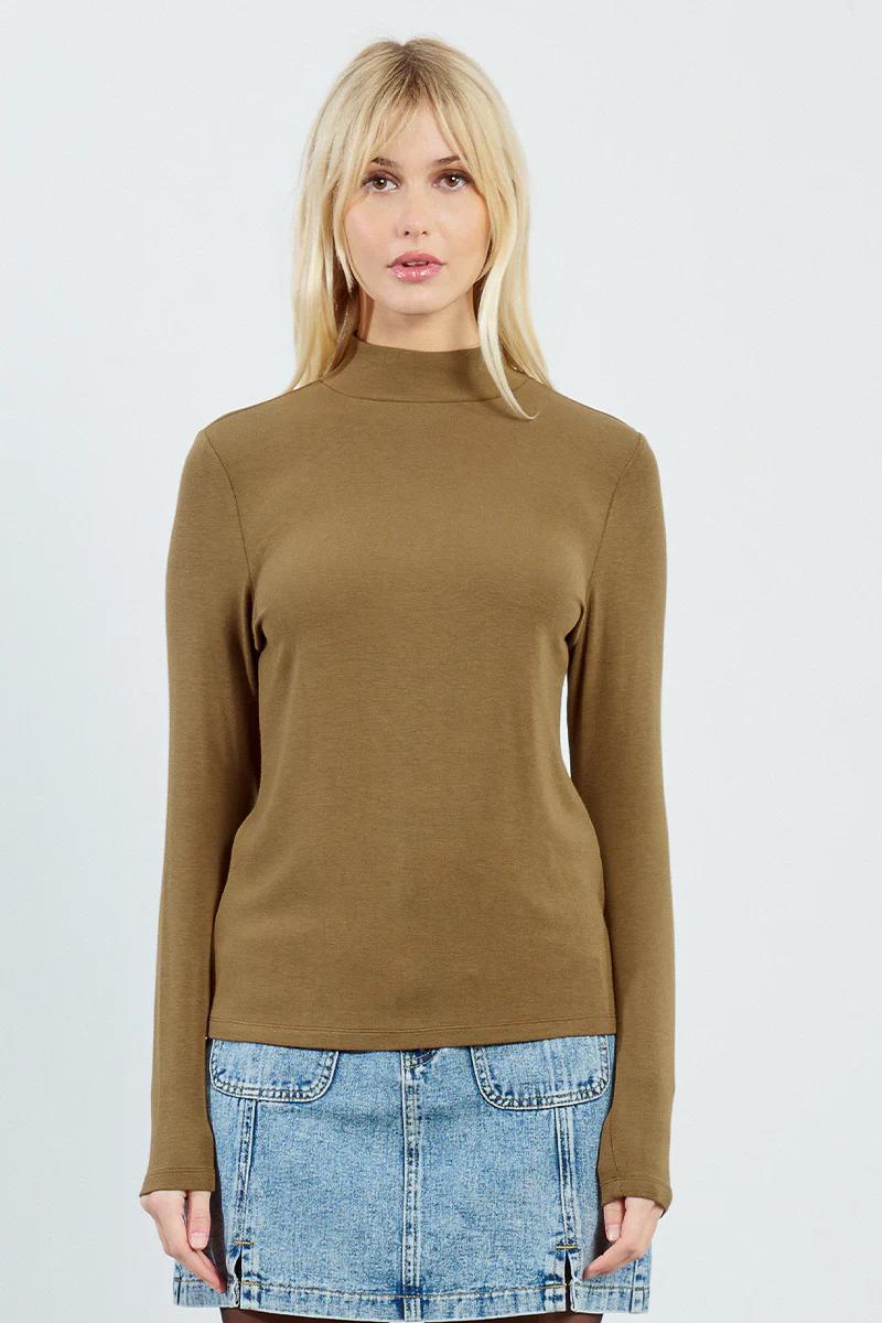 Mock Layer Top- Olive