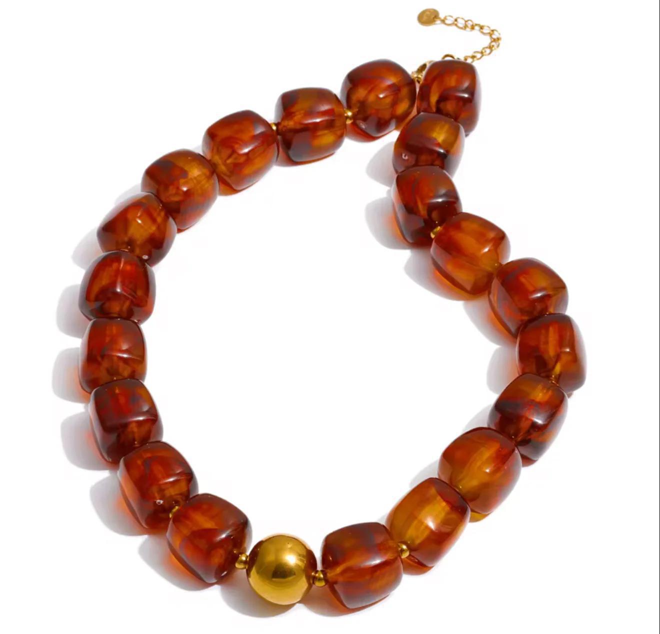 Kristalize Rylan Necklace-Brown