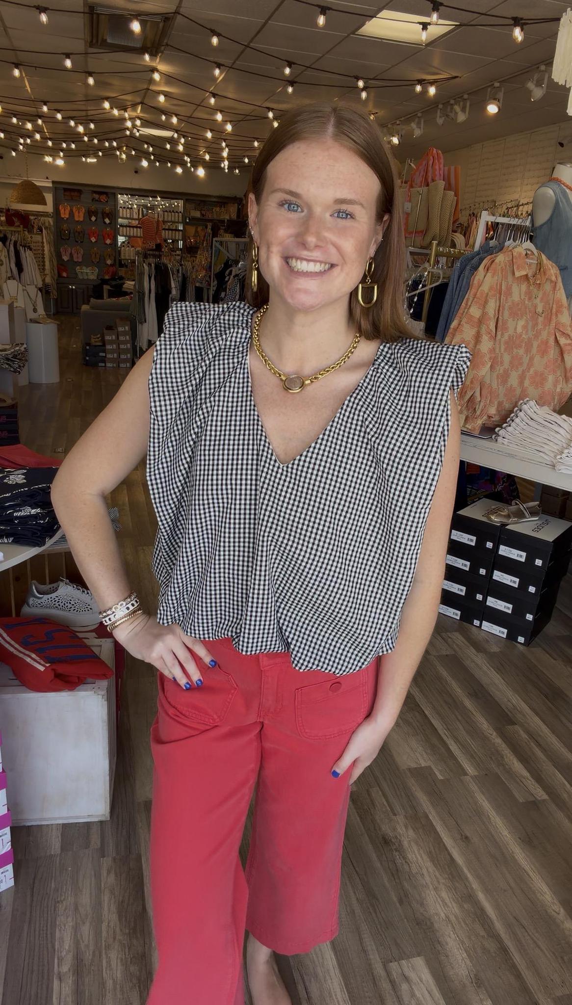 Gingham Bubble Top
