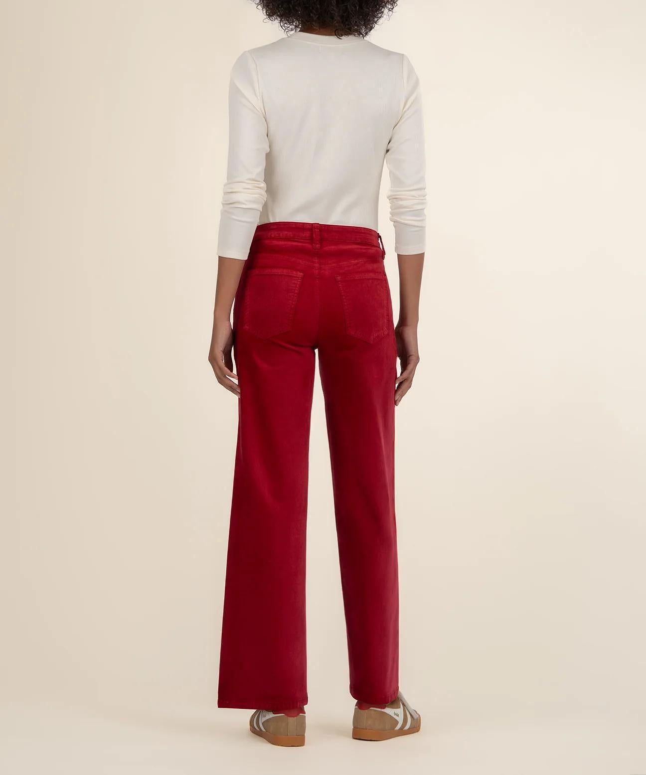 KUT Jean Flare Denim- Red Velveteen