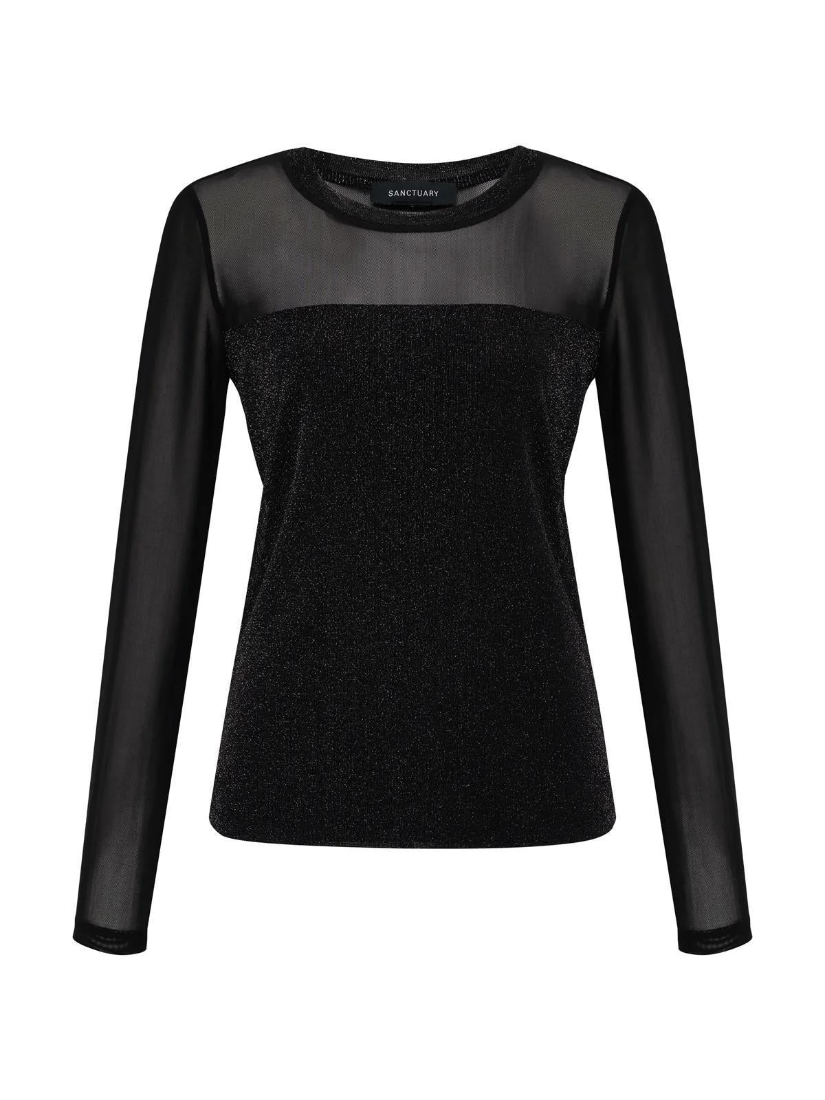 Sparkle Mesh Crew Tee