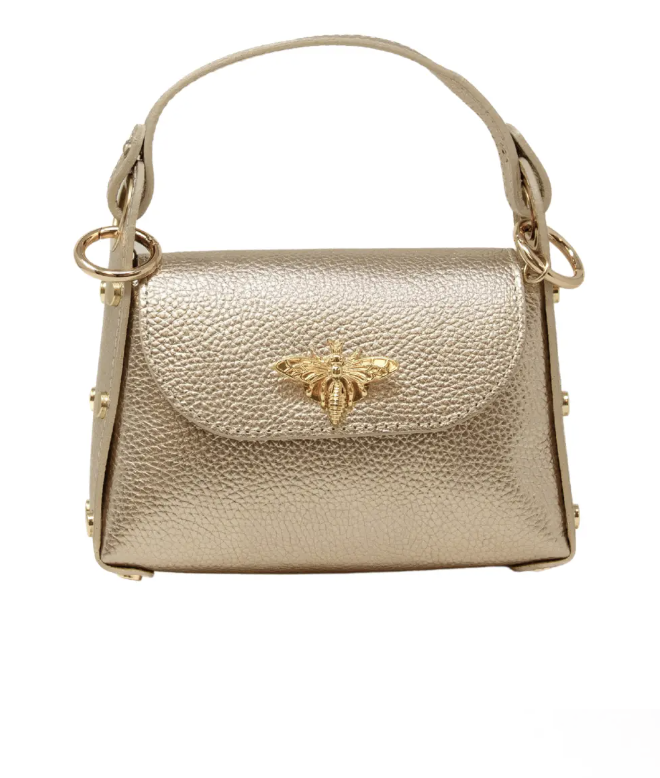 Leather Butterfly Mini Bag- Gold