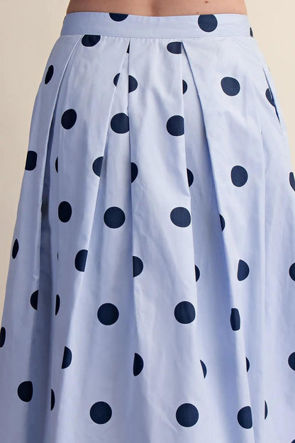 Polka Dot Skirt-Blue