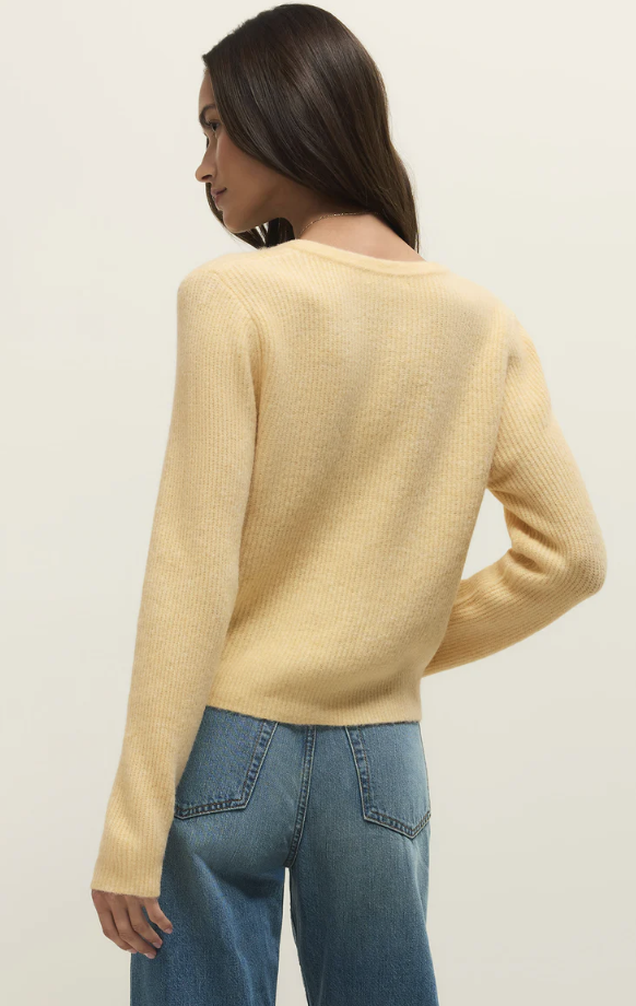 Medina Rib Cardigan- Custard