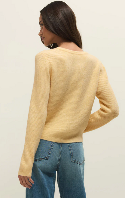 Medina Rib Cardigan- Custard
