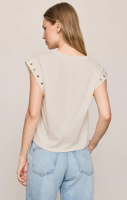 Grommet Muscle Tee- Cream