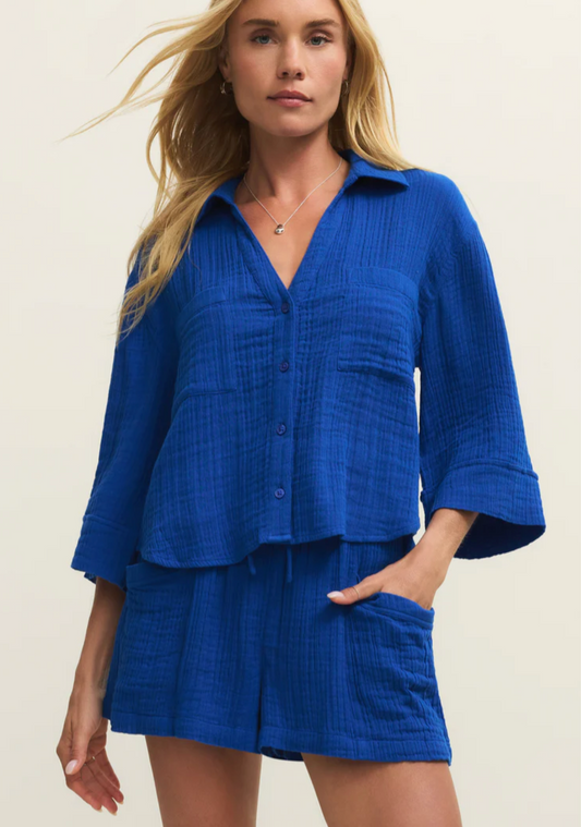 Helena Shirt- Cobalt Blue