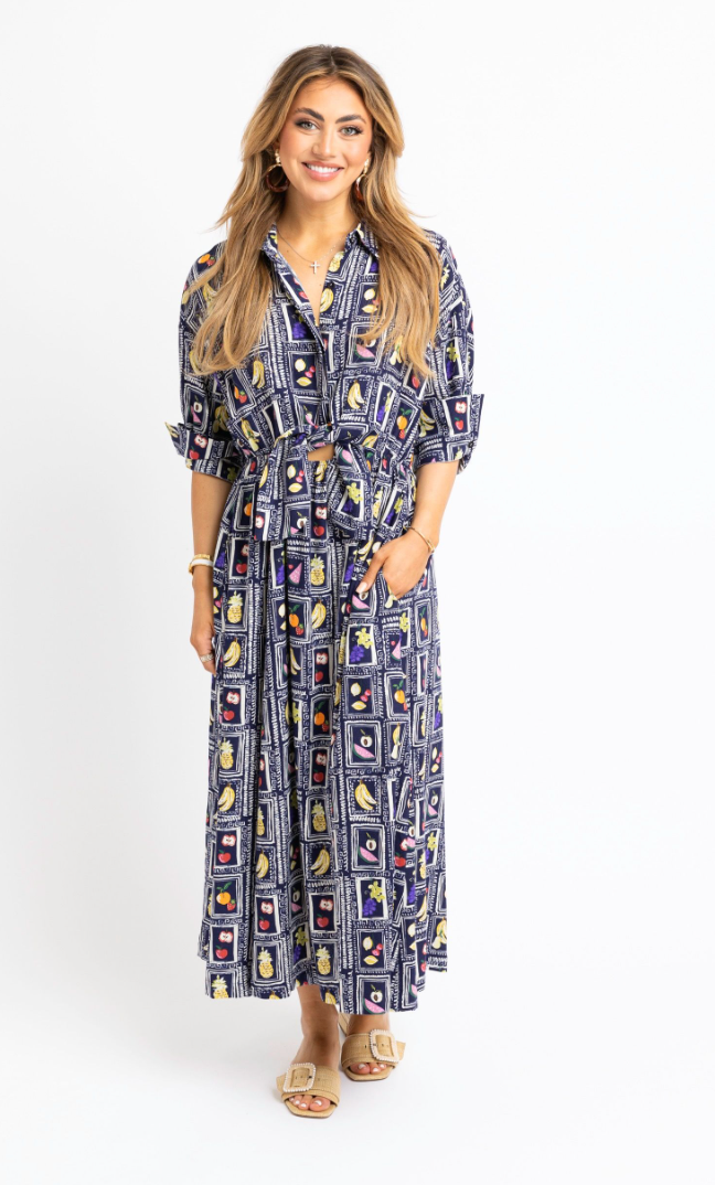 Italian Fruit Shirt Dress