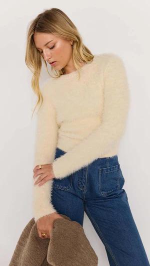 Irena Fluffy Sweater- Cream