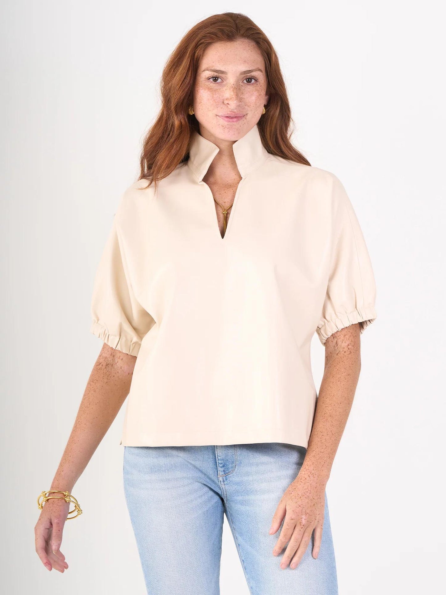 Poppy Top- Sandshell Leather