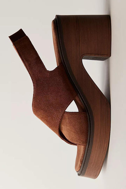 Cora Platform Clog- Cognac