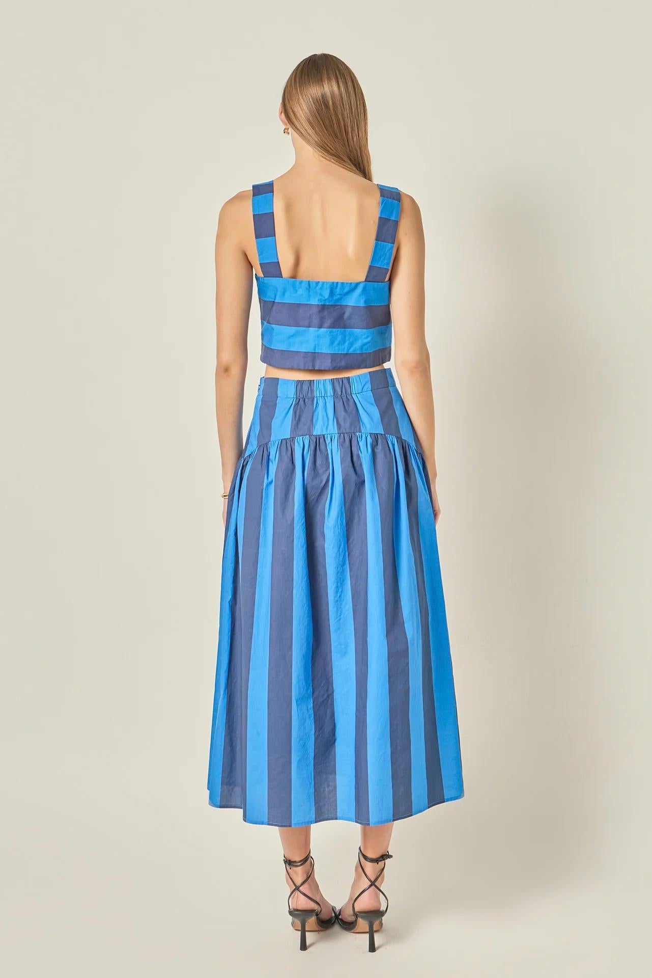 Stripe Cornflower Top