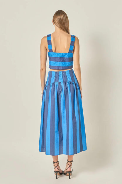 Stripe Cornflower Top