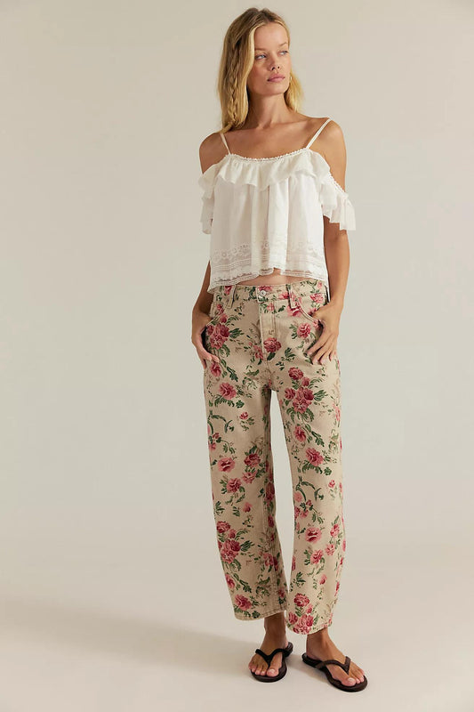 Free People Deep Trance Denim- Wallpaper Floral