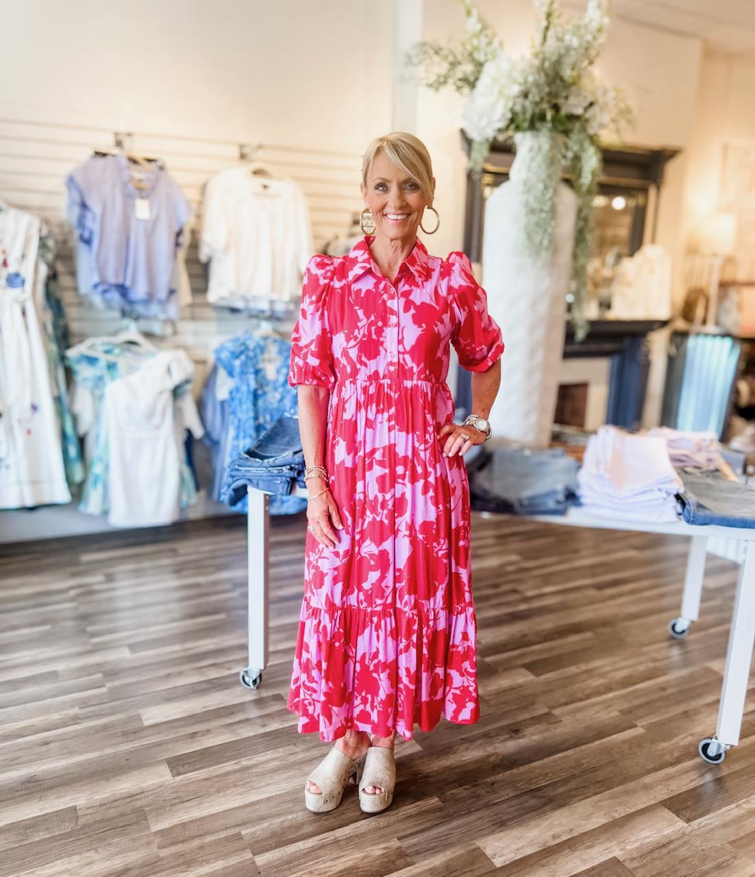 Floral Red/Pink Midi