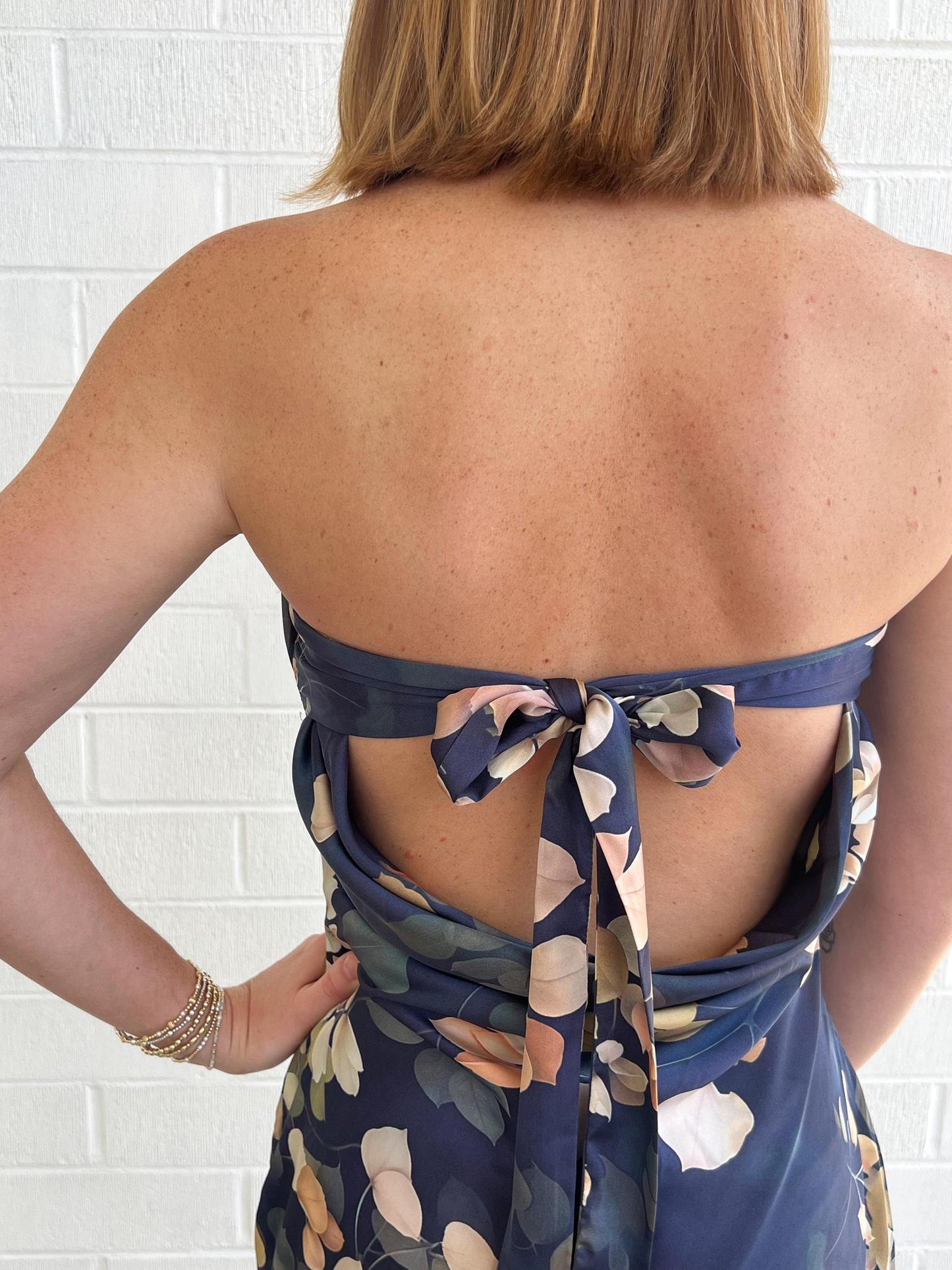 Tie Back Floral Maxi Dress