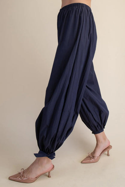 Balloon Tie Pants- Navy