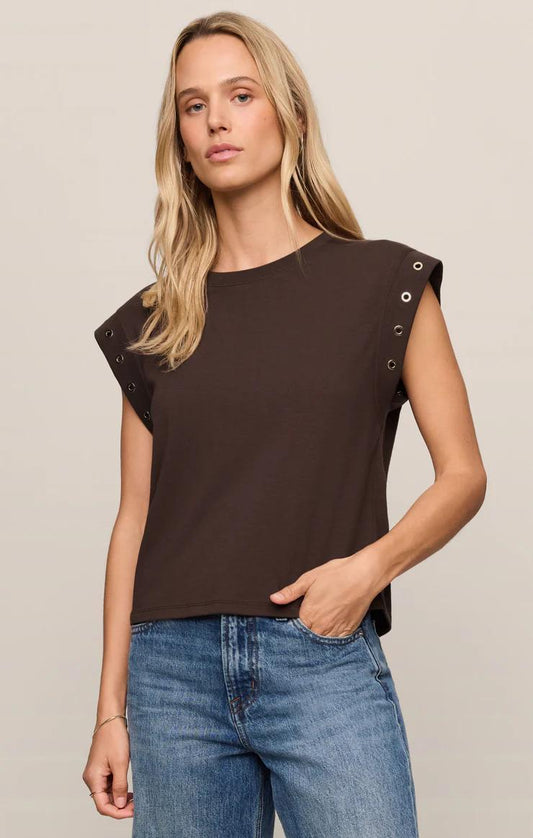 Grommet Muscle Tee- Brown