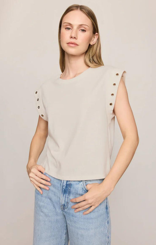Grommet Muscle Tee- Cream