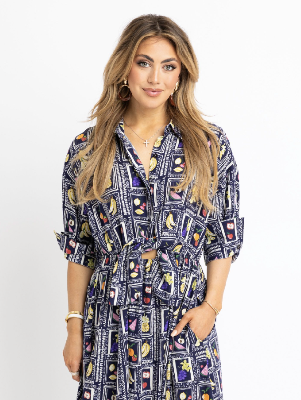 Italian Fruit Shirt Dress
