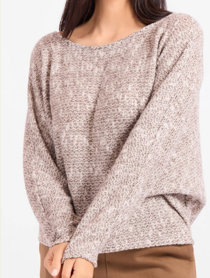 Knit Marled Dolman Slv Top