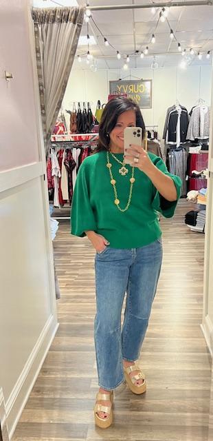Kelly Green Relaxed Sweater