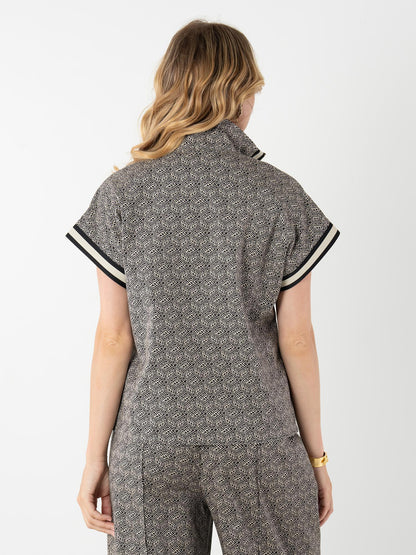 Emily McCarthy Poppy Pullover- Black Tonal Monogram