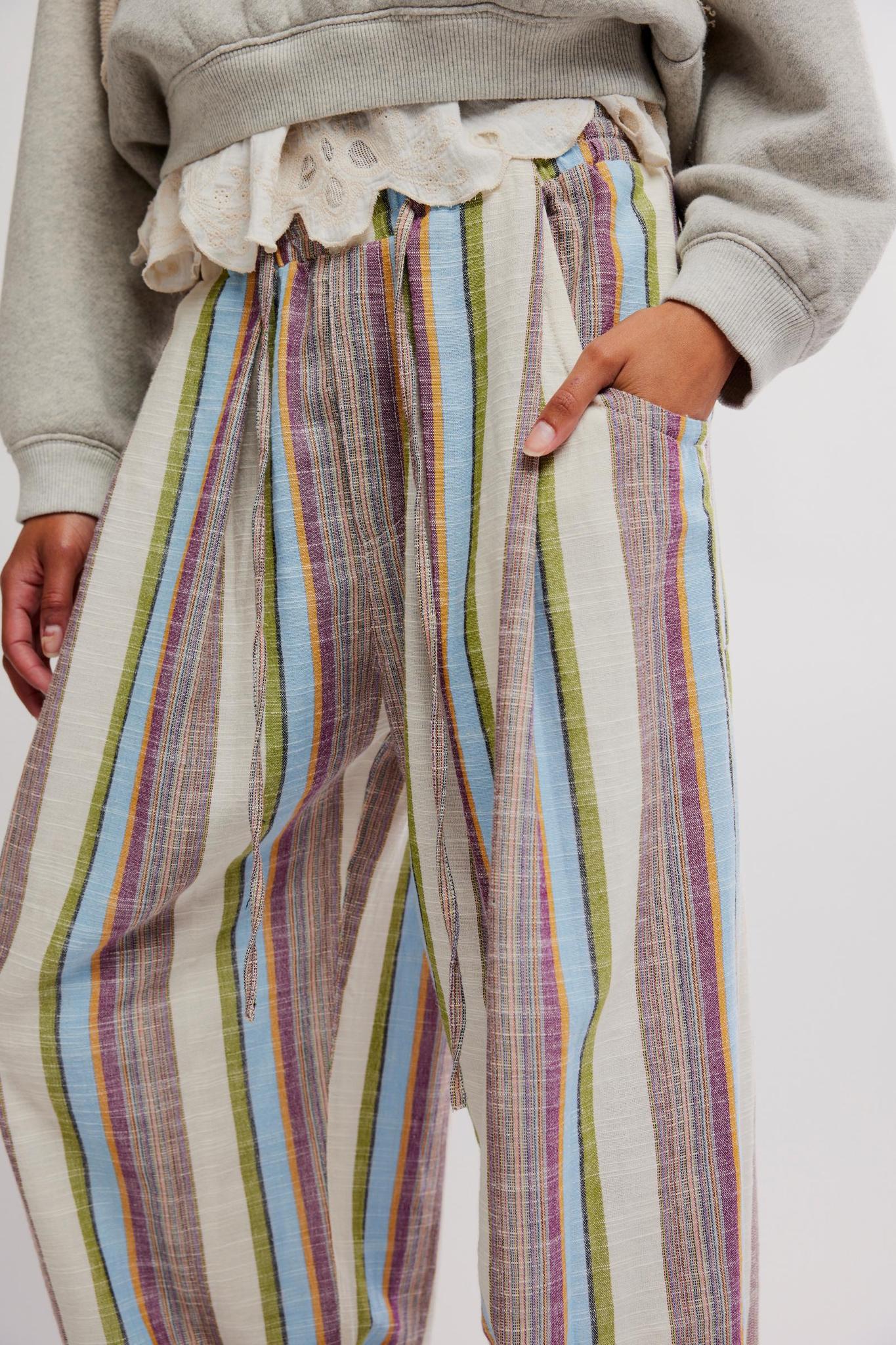Chambers Laid Back Stripe Pant- Ivory Combo