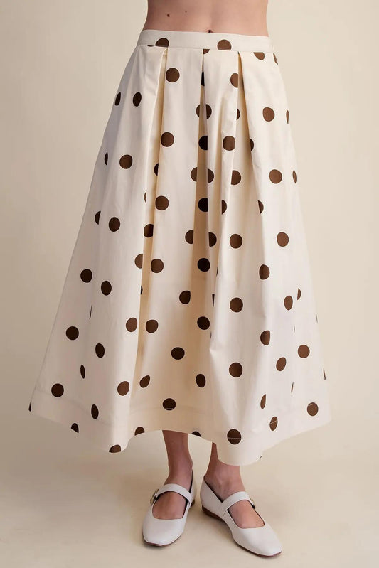 Polka Dot Skirt- Brown