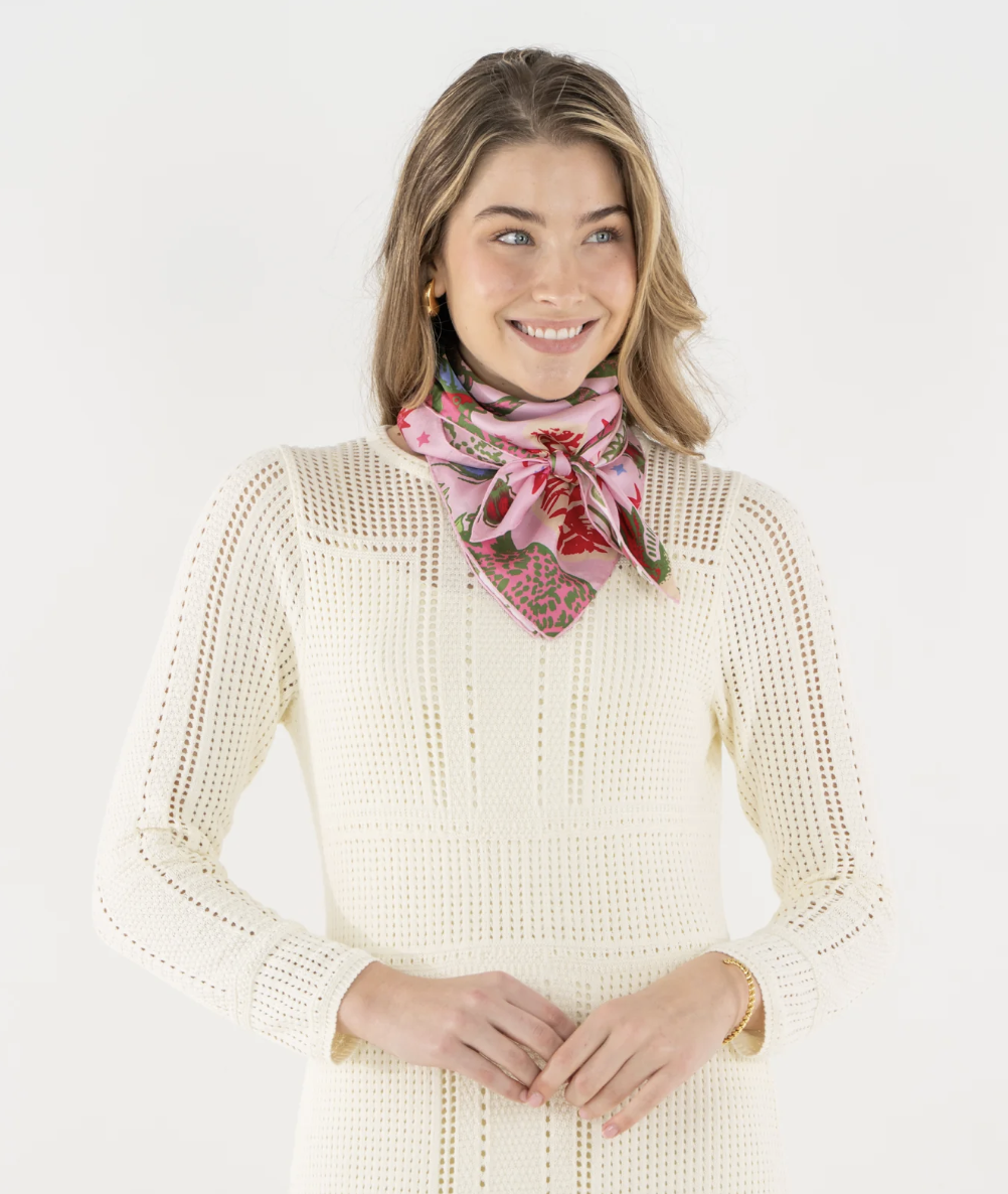 Emily McCarthy Hand-Stitched Silk Scarf