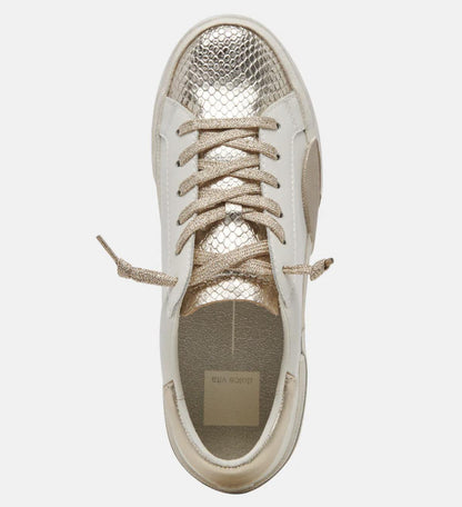Zina White & Gold Sneakers