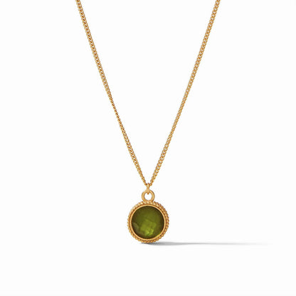 Fleur De Lis Solitaire Neck-Palm Green