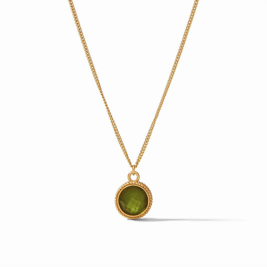 Fleur De Lis Solitaire Neck-Palm Green
