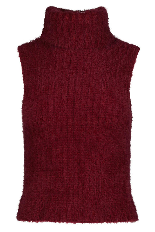 Sleeveless Turtleneck- Scarlet