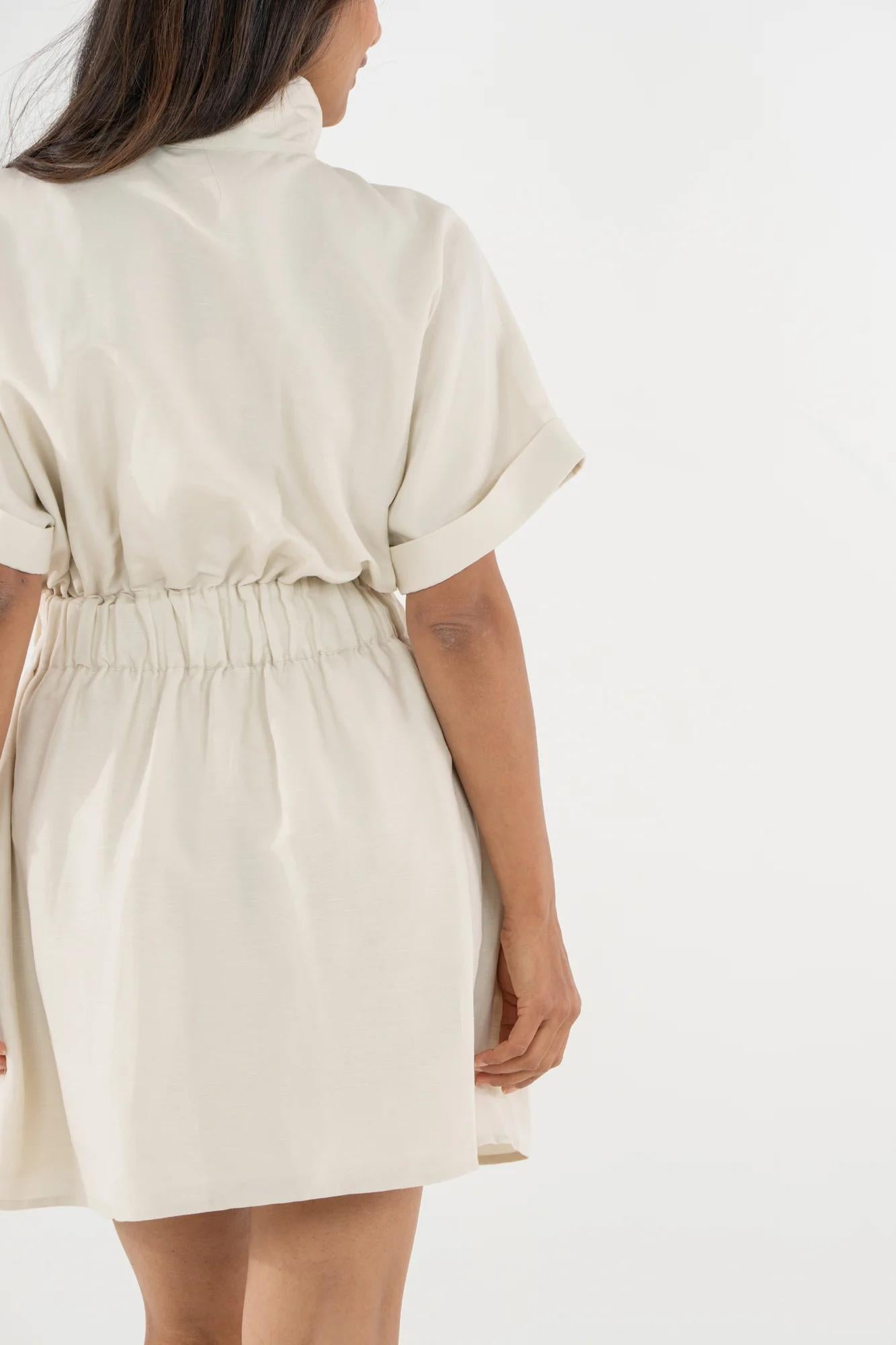 Emily McCarthy Pullover Dress- Sandshell Linen