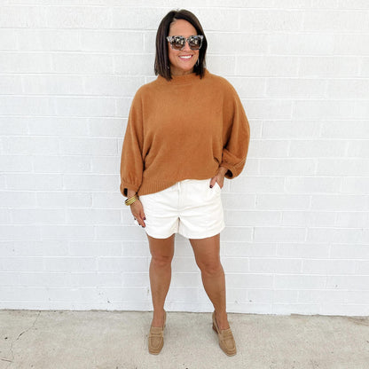 Sonny Cream Leather Shorts