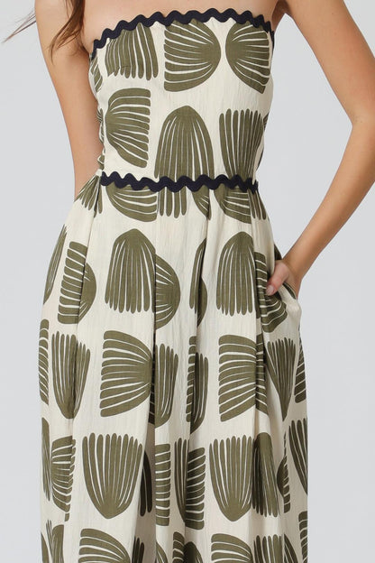 Tie Back Printed Jumpsuit