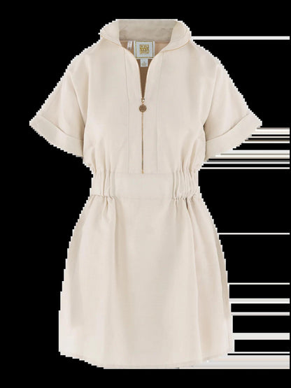 Emily McCarthy Pullover Dress- Sandshell Linen