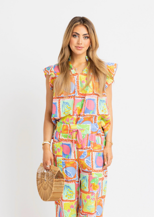 Fruit Gauze Sleeveless Top