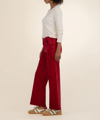 KUT Jean Flare Denim- Red Velveteen