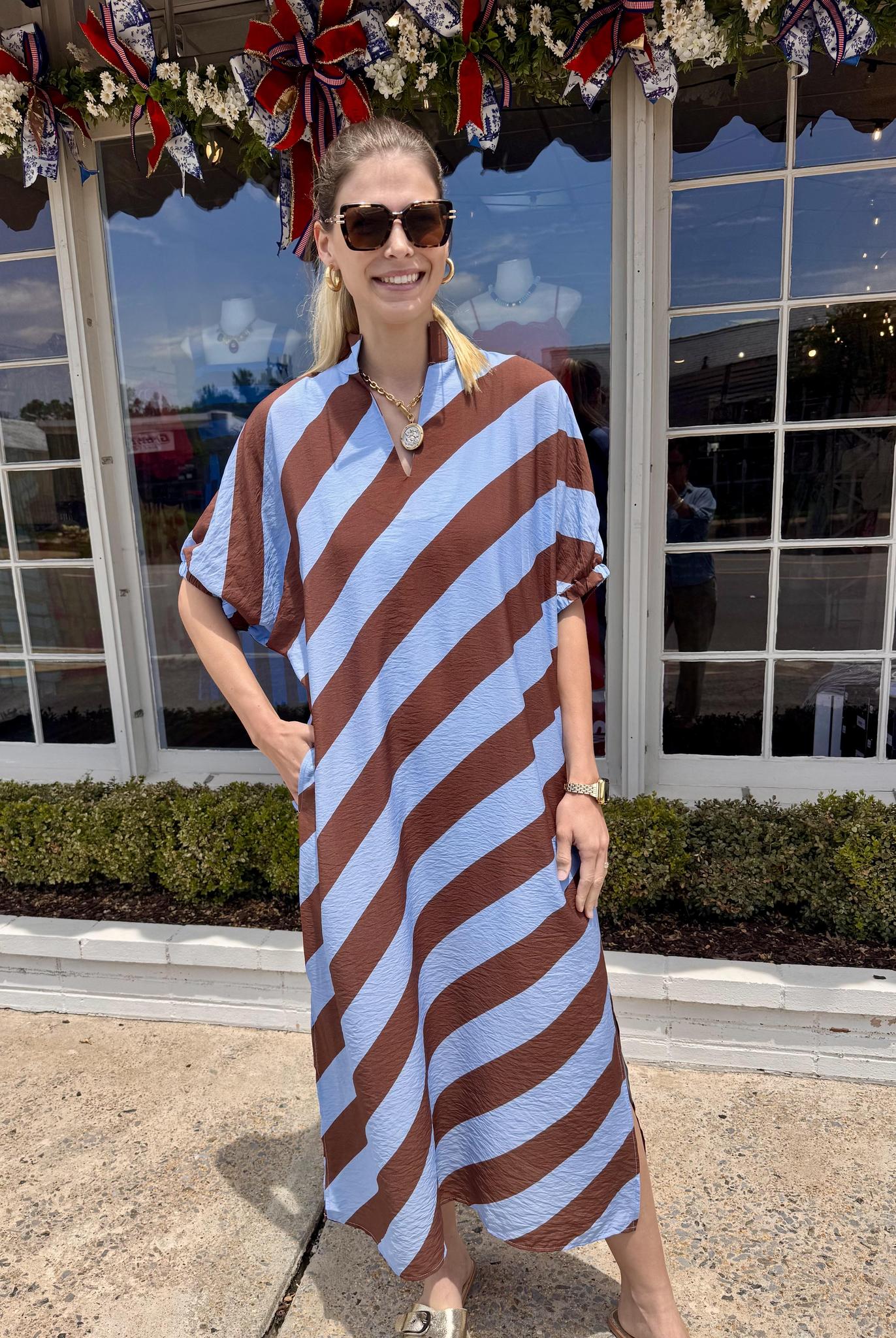 Striped Caftan Dress